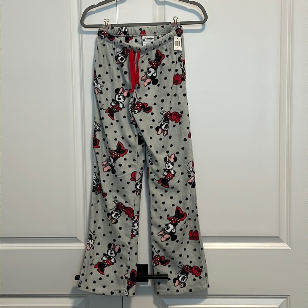 NWT. Disney. Fleece Minnie Mouse pants. Size XS grey.